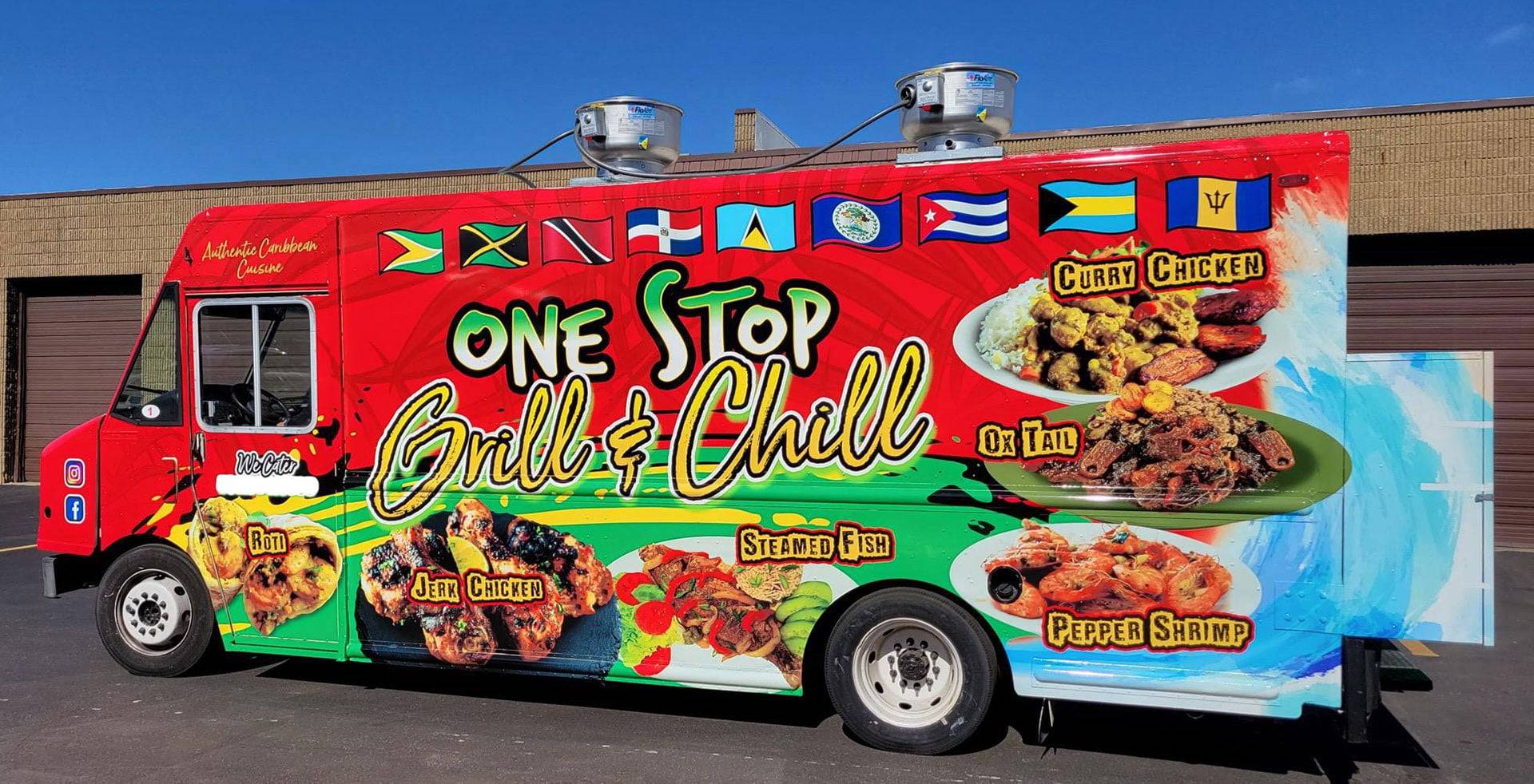 Jamaican truck printed wrapped vinyl